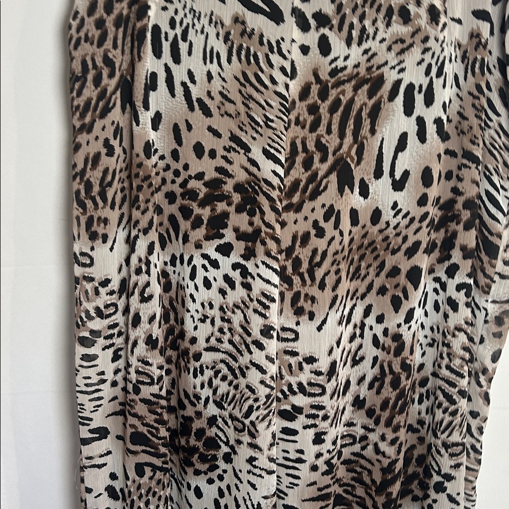 MSK Leopard-Print Pants in Black & Brown - Picture 8 of 10